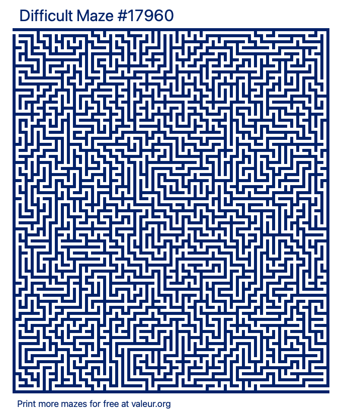 Free Printable Difficult Maze number 17960