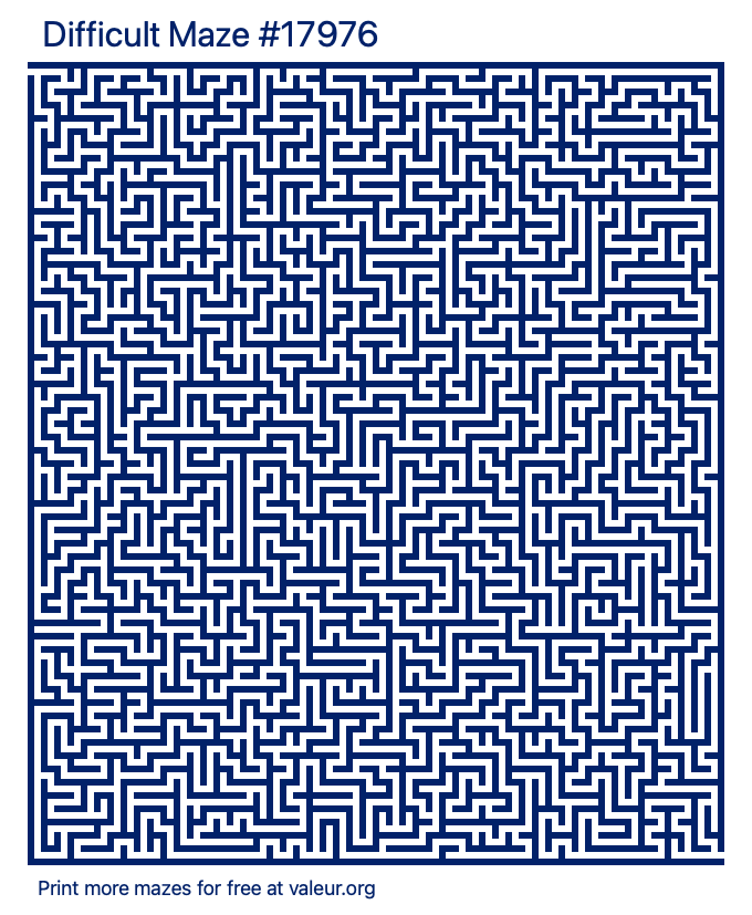 Free Printable Difficult Maze number 17976
