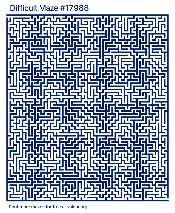 Free Printable Difficult Maze number 17988