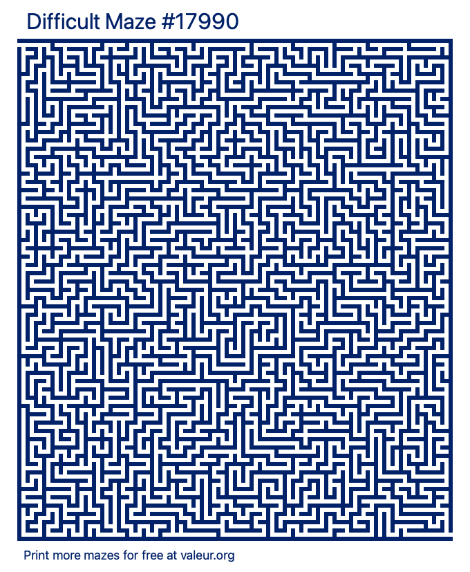 Free Printable Difficult Maze number 17990