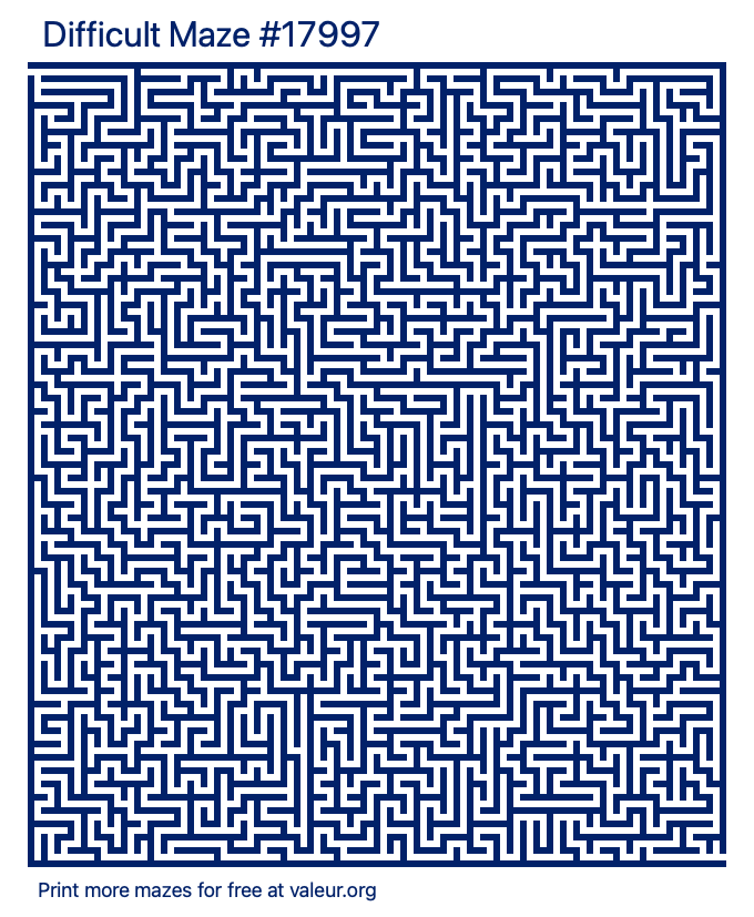 Free Printable Difficult Maze number 17997