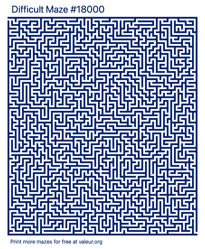 Free Printable Difficult Maze number 18000