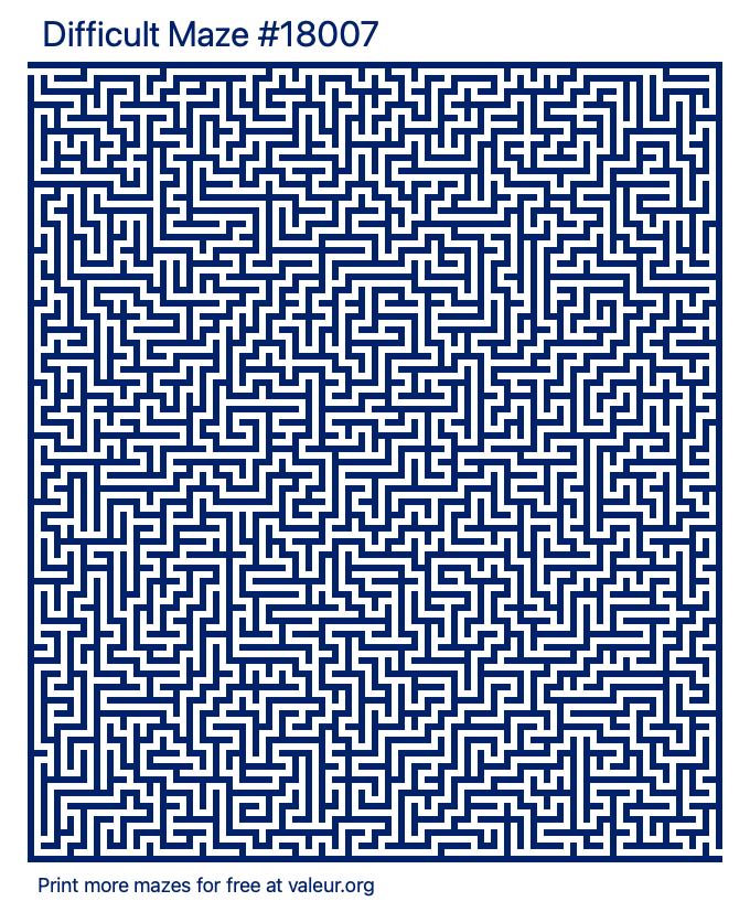 Free Printable Difficult Maze number 18007