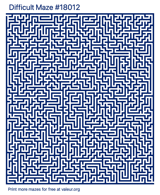 Free Printable Difficult Maze number 18012