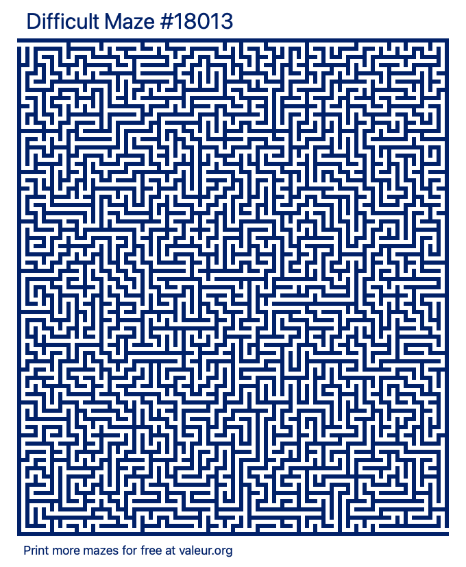 Free Printable Difficult Maze number 18013