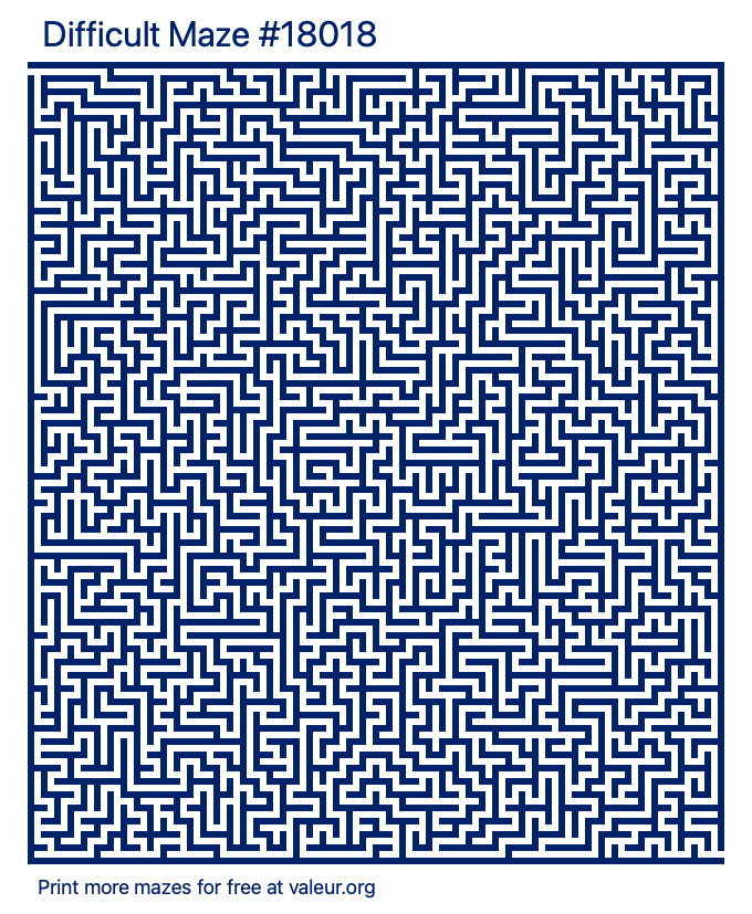 Free Printable Difficult Maze number 18018