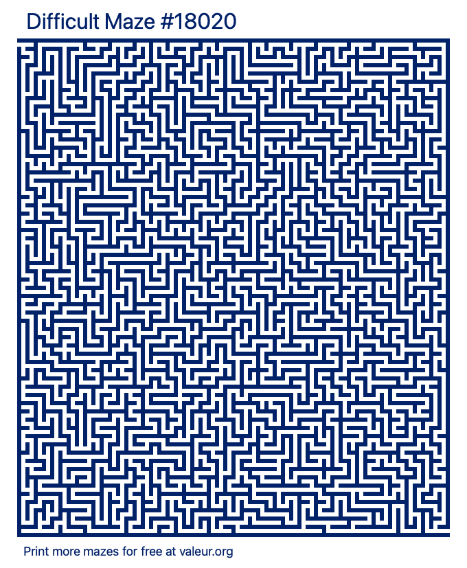 Free Printable Difficult Maze number 18020