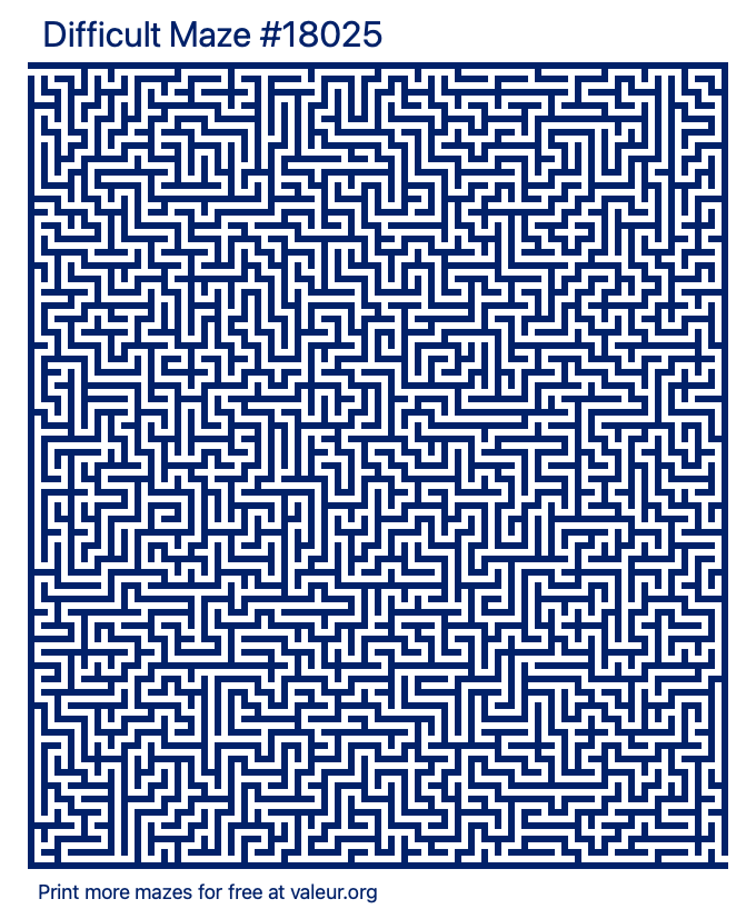 Free Printable Difficult Maze number 18025