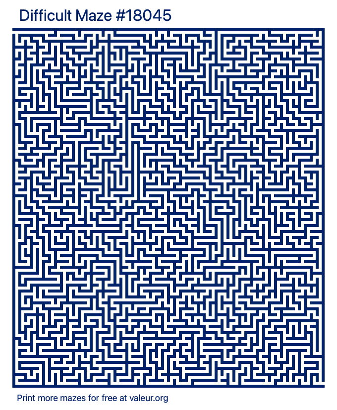 Free Printable Difficult Maze number 18045