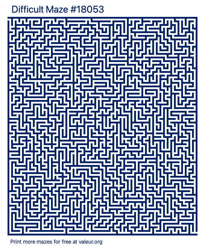 Free Printable Difficult Maze number 18053
