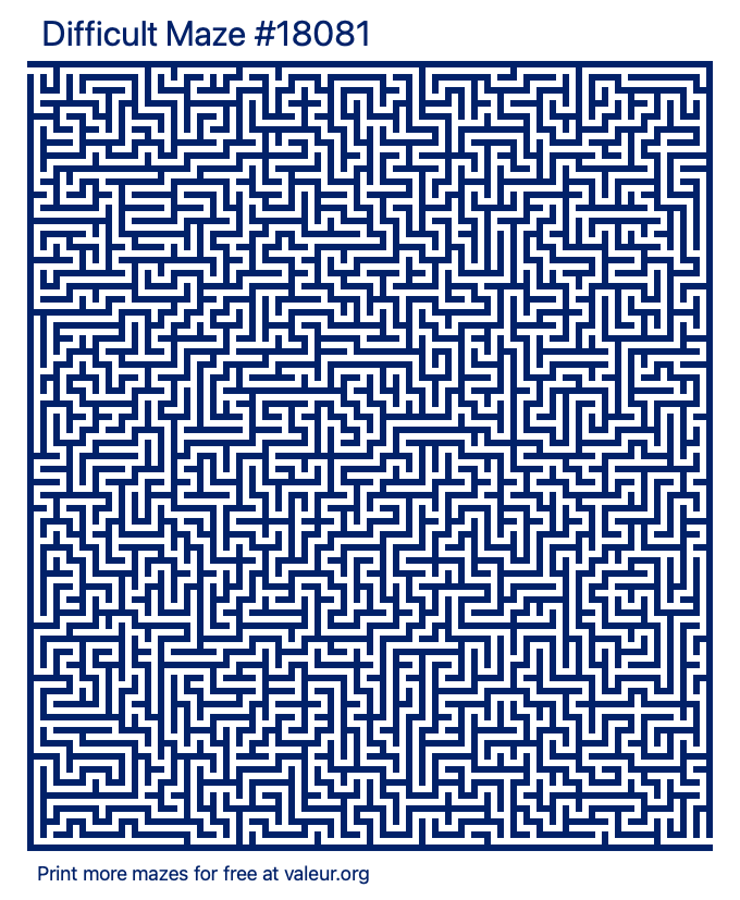Free Printable Difficult Maze number 18081