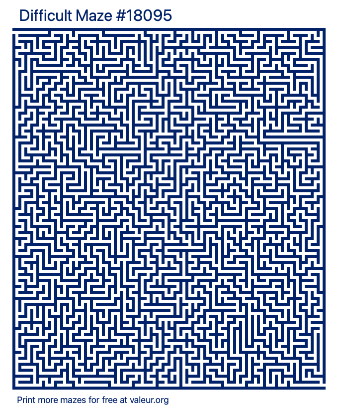 Free Printable Difficult Maze number 18095