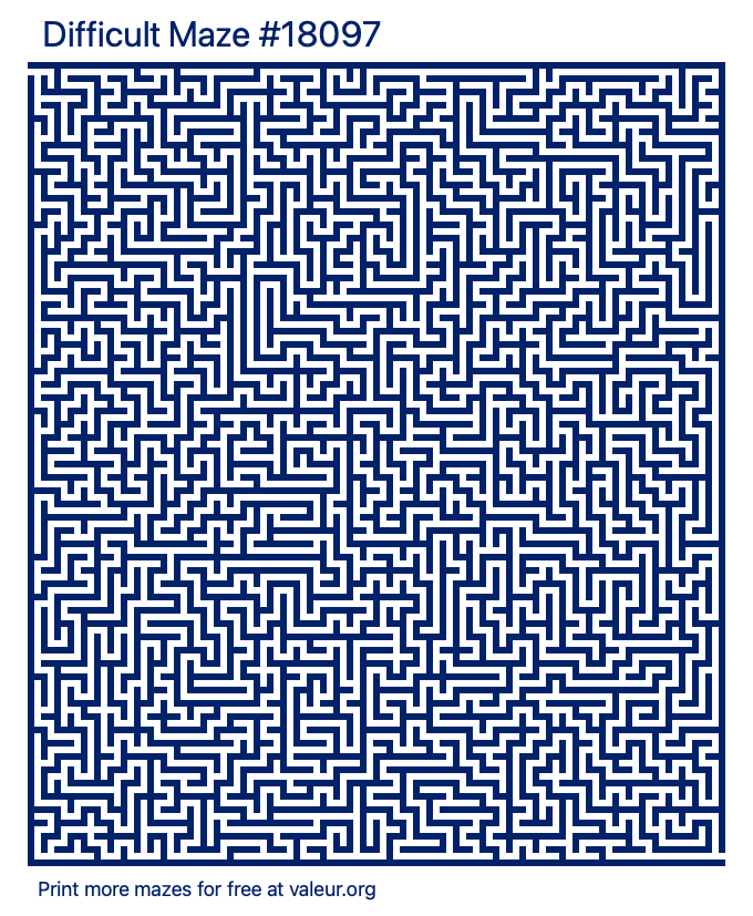 Free Printable Difficult Maze number 18097