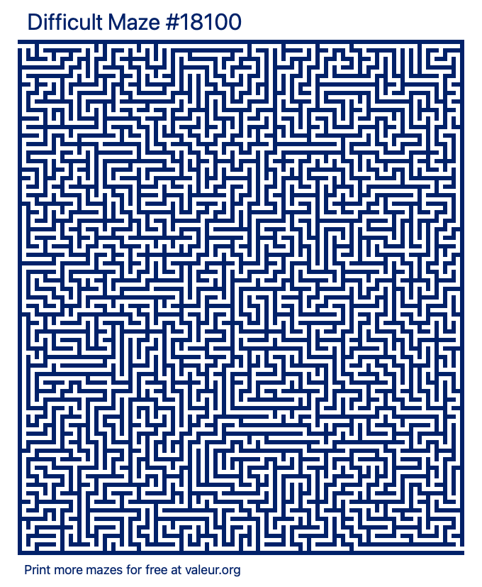 Free Printable Difficult Maze number 18100