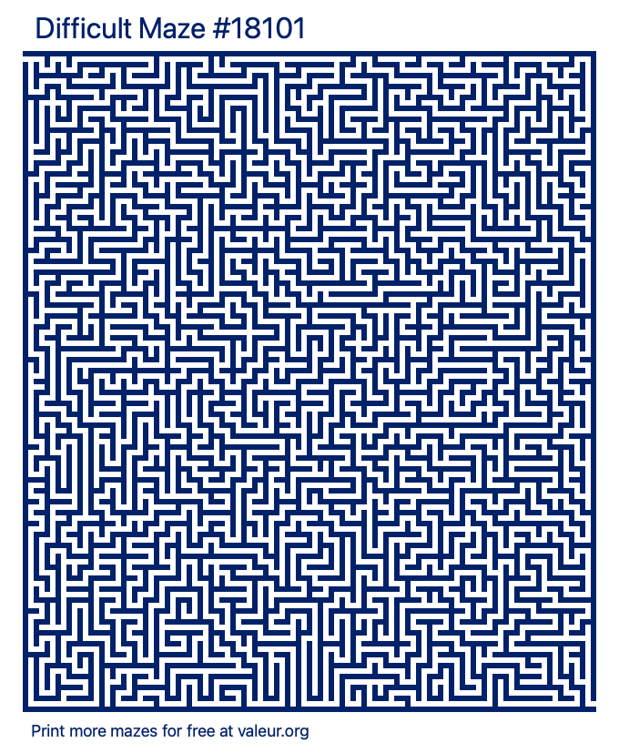 Free Printable Difficult Maze number 18101