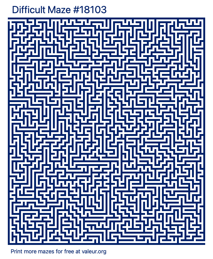 Free Printable Difficult Maze number 18103