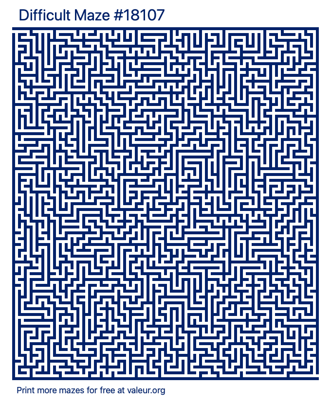 Free Printable Difficult Maze number 18107