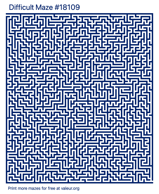 Free Printable Difficult Maze number 18109