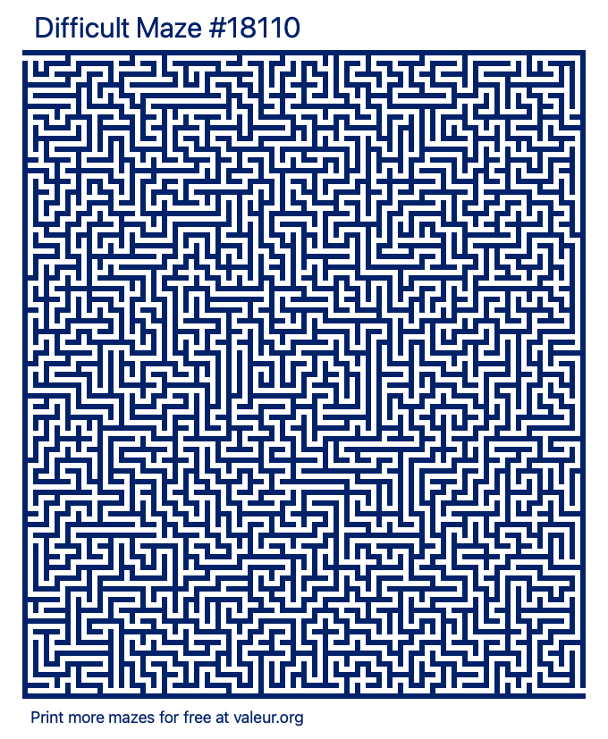 Free Printable Difficult Maze number 18110