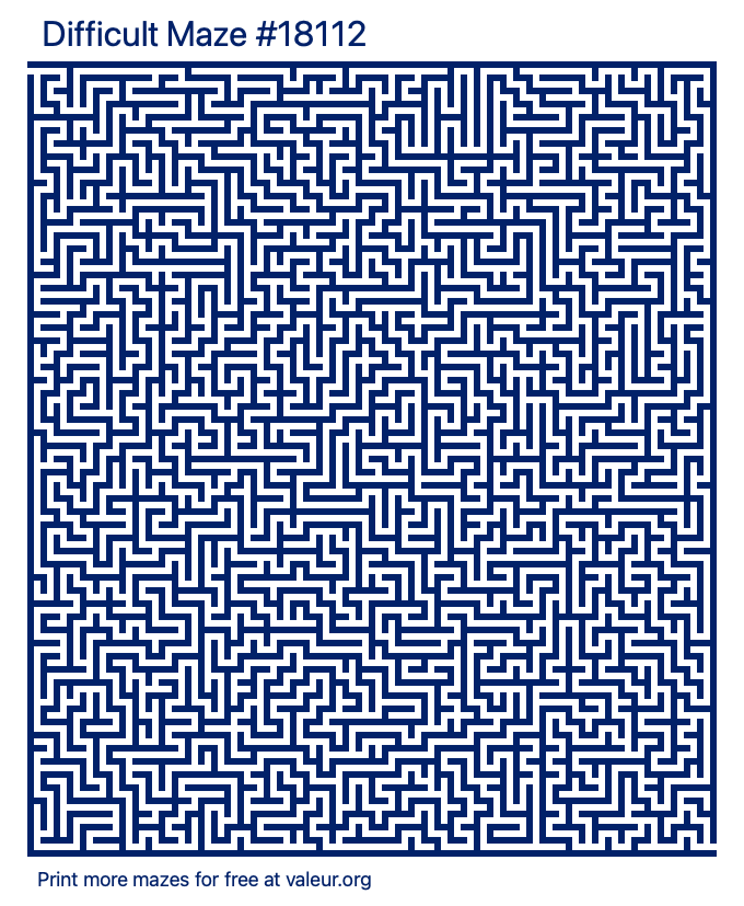 Free Printable Difficult Maze number 18112