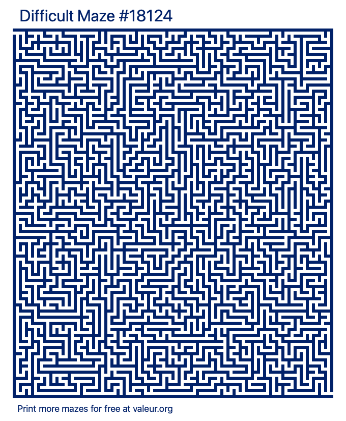 Free Printable Difficult Maze number 18124