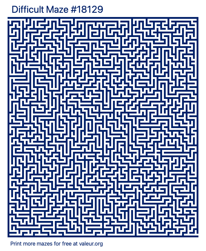 Free Printable Difficult Maze number 18129