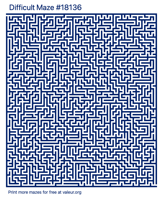 Free Printable Difficult Maze number 18136