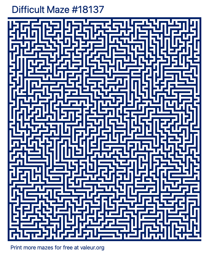 Free Printable Difficult Maze number 18137