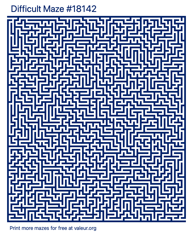 Free Printable Difficult Maze number 18142