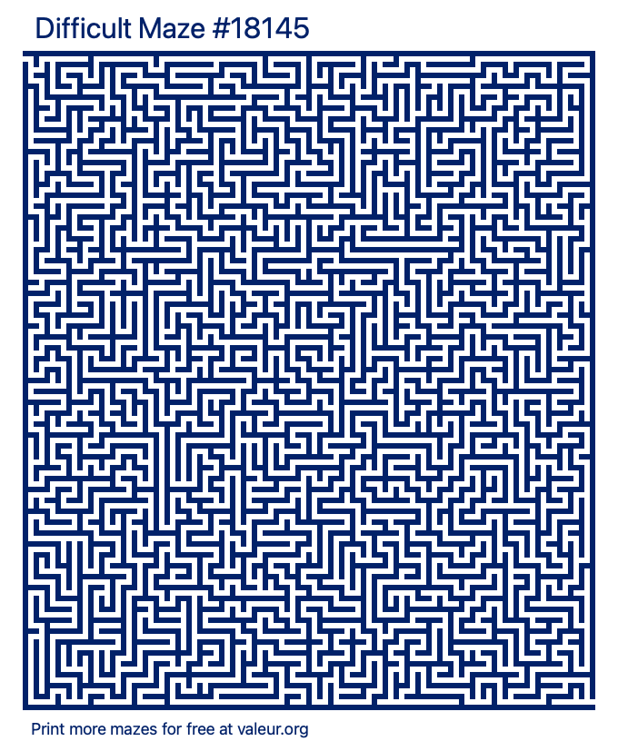 Free Printable Difficult Maze number 18145