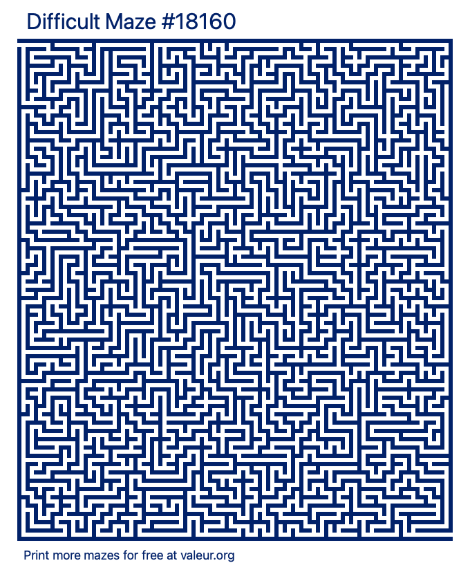 Free Printable Difficult Maze number 18160