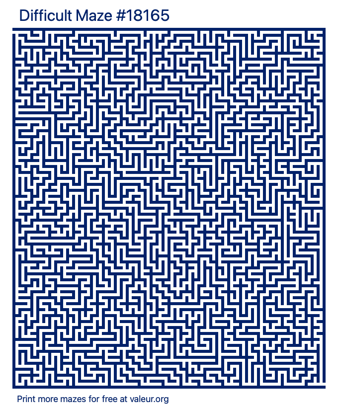 Free Printable Difficult Maze number 18165
