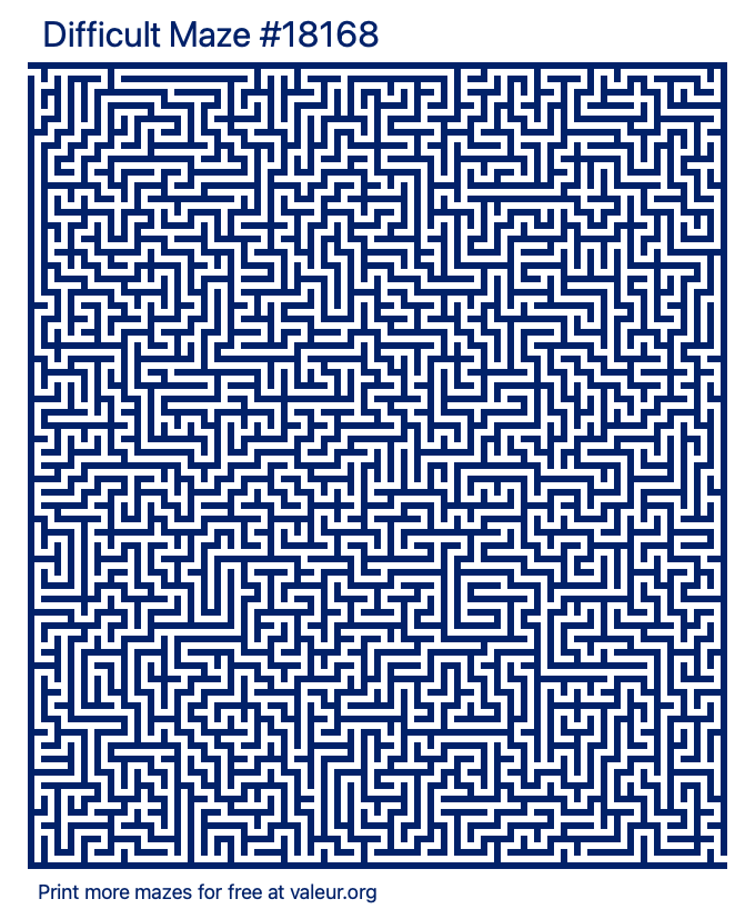 Free Printable Difficult Maze number 18168