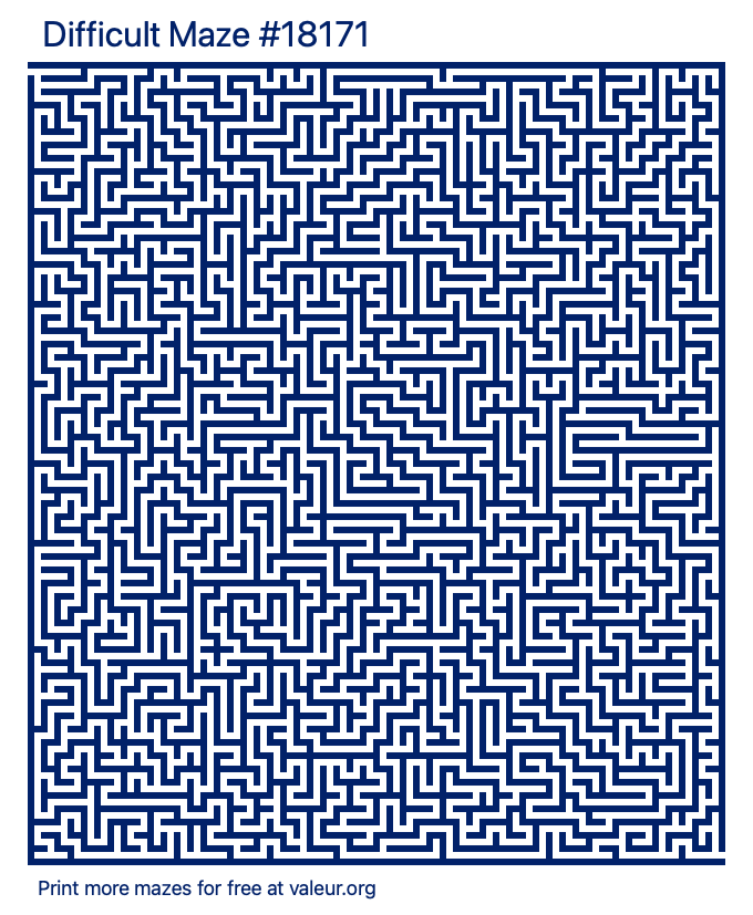 Free Printable Difficult Maze number 18171