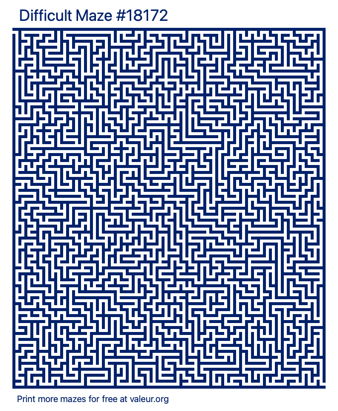 Free Printable Difficult Maze number 18172
