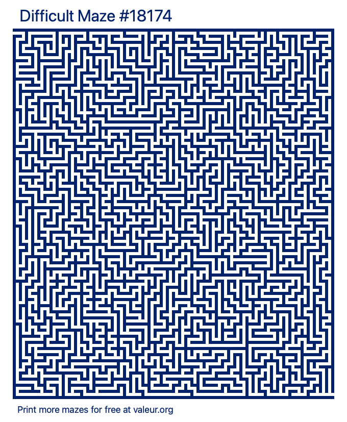 Free Printable Difficult Maze number 18174