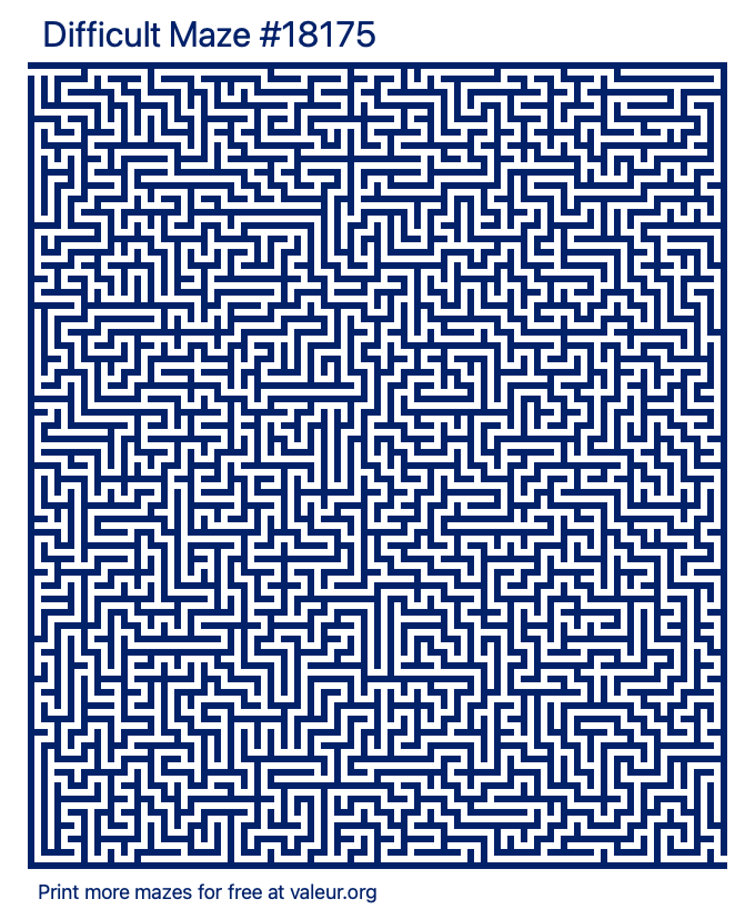 Free Printable Difficult Maze number 18175