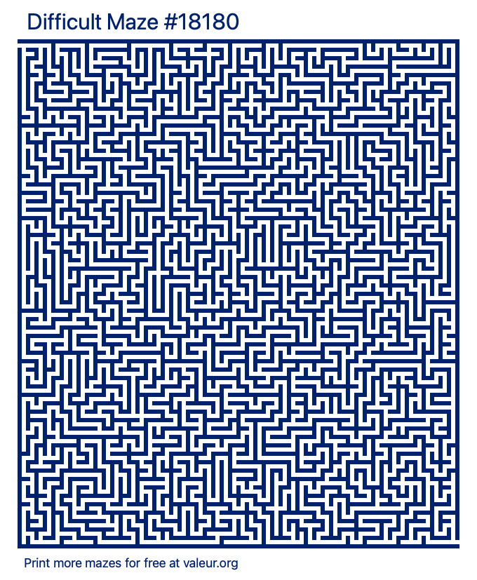 Free Printable Difficult Maze number 18180