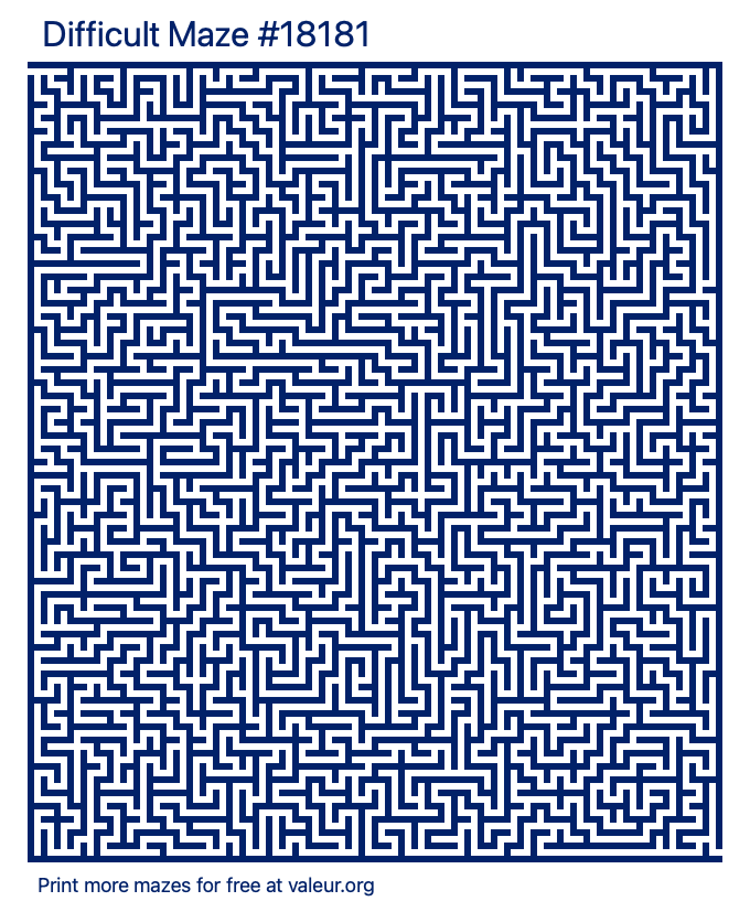 Free Printable Difficult Maze number 18181