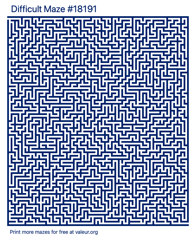 Free Printable Difficult Maze number 18191