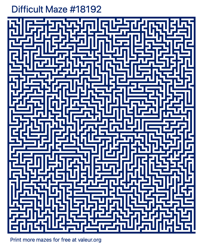 Free Printable Difficult Maze number 18192