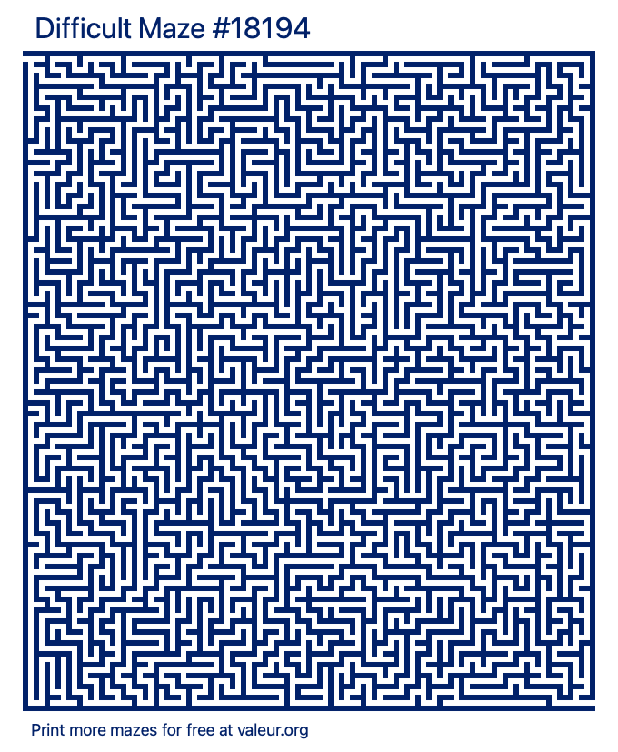 Free Printable Difficult Maze number 18194