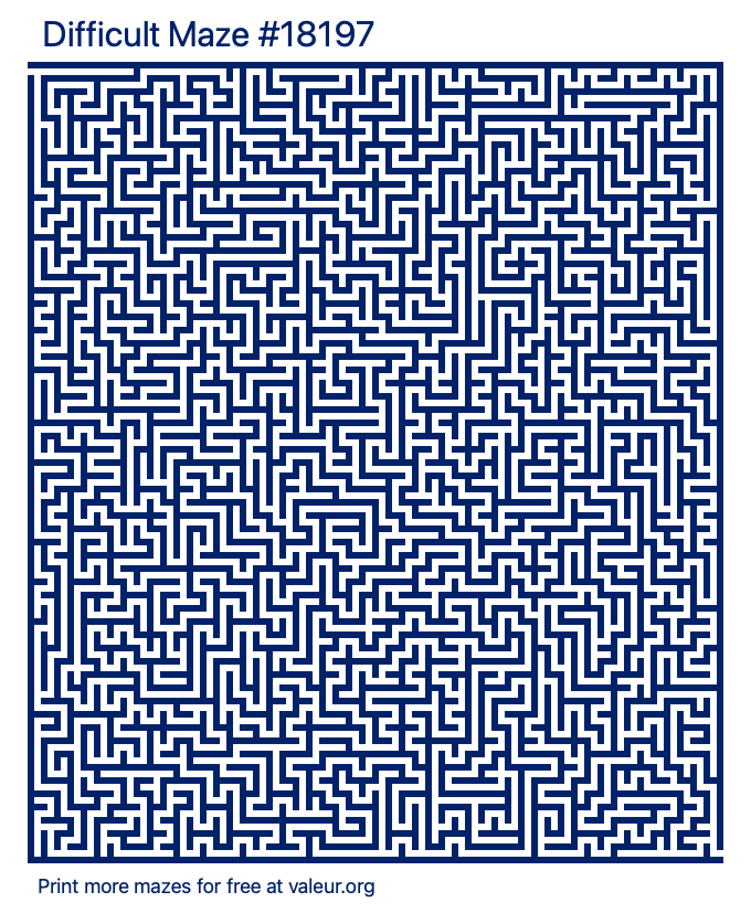 Free Printable Difficult Maze number 18197