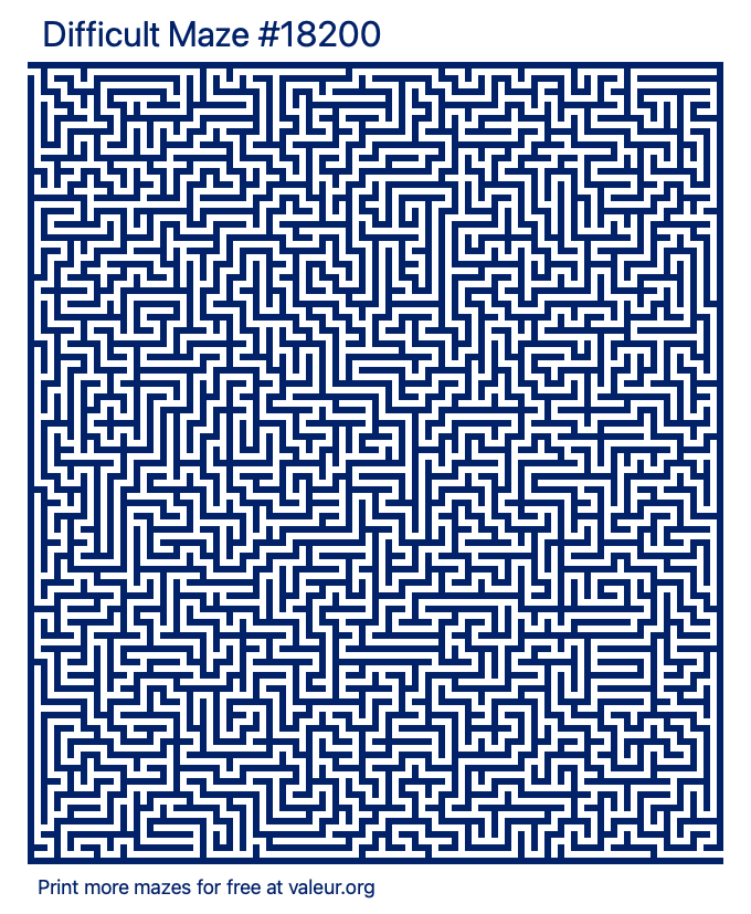 Free Printable Difficult Maze number 18200