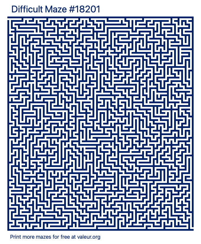 Free Printable Difficult Maze number 18201