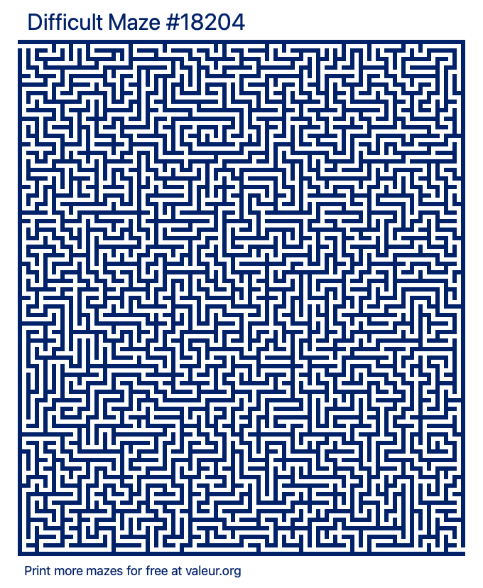 Free Printable Difficult Maze number 18204