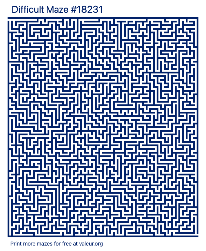 Free Printable Difficult Maze number 18231