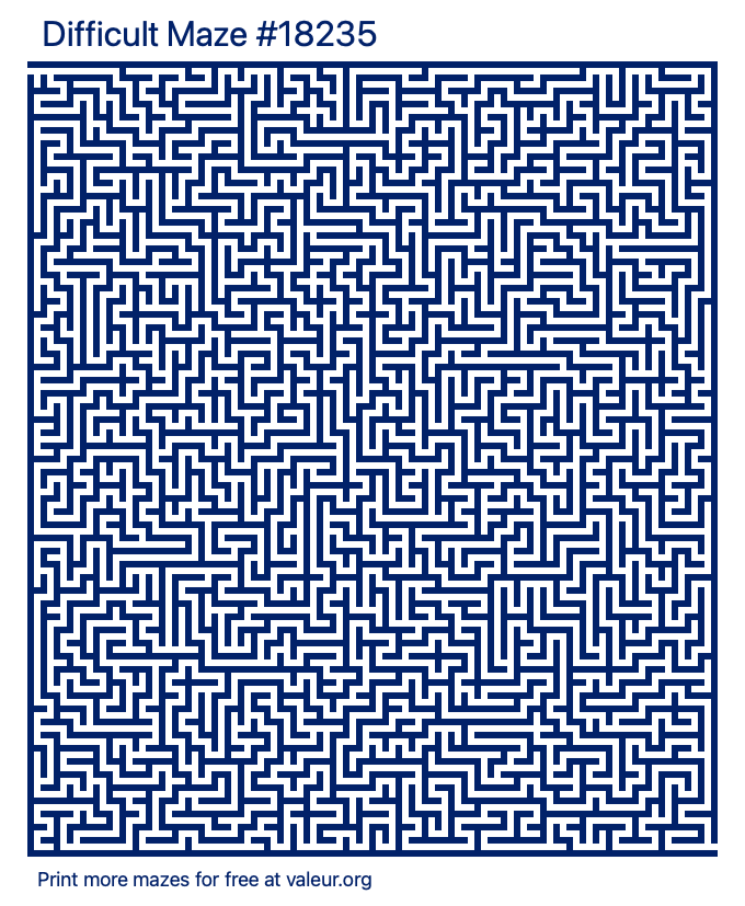 Free Printable Difficult Maze number 18235
