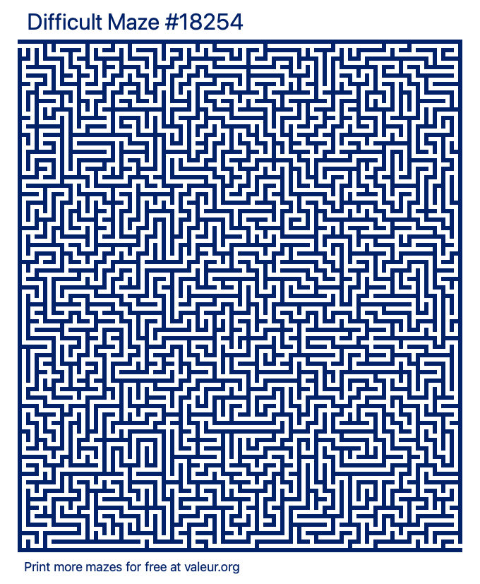 Free Printable Difficult Maze number 18254