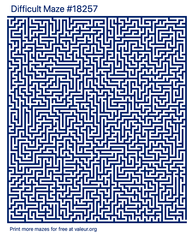 Free Printable Difficult Maze number 18257